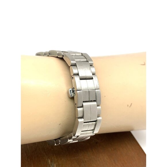 Nicolet Women's Watch Swiss Quartz White Dial Date 18kt Yellow Gold Bezel Tank - Picture 9 of 13